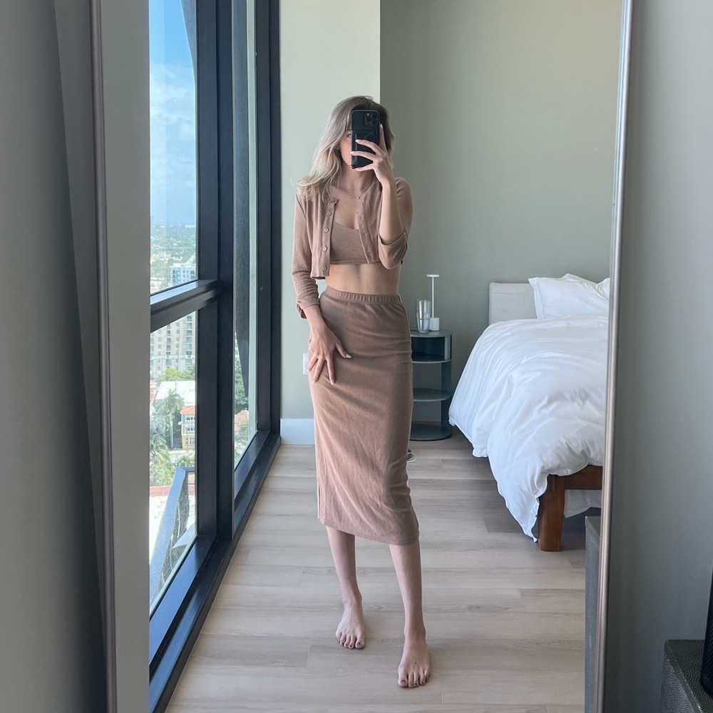 Reformation Tan Two-Piece Set